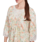 Womens Ruby Rd. Tropical Oasis Floral Lace Watercolor Blouse - image 5