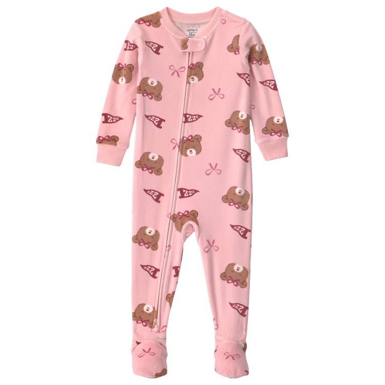 Baby Girl (12-24M) Carter''s® Bears & Bows Footed Pajamas