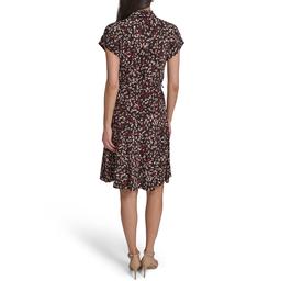 Womens Tommy Hilfiger Short Sleeve Abstract Jersey A-Line Dress