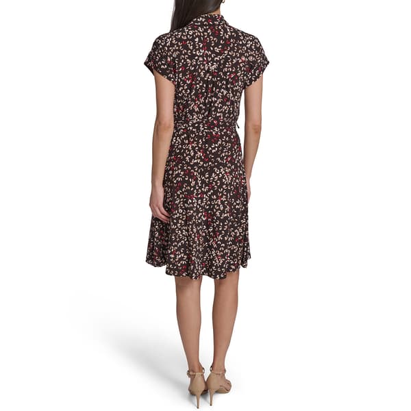 Womens Tommy Hilfiger Short Sleeve Abstract Jersey A-Line Dress