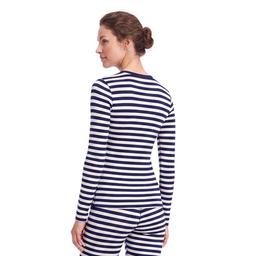 Womens LANDS'' END Stripe Long Sleeve Crew Neck Top