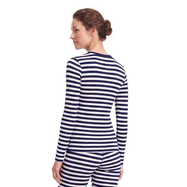 Womens LANDS'' END Stripe Long Sleeve Crew Neck Top