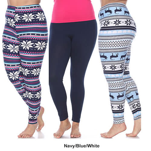 Plus Size White Mark 3pk. Leggings