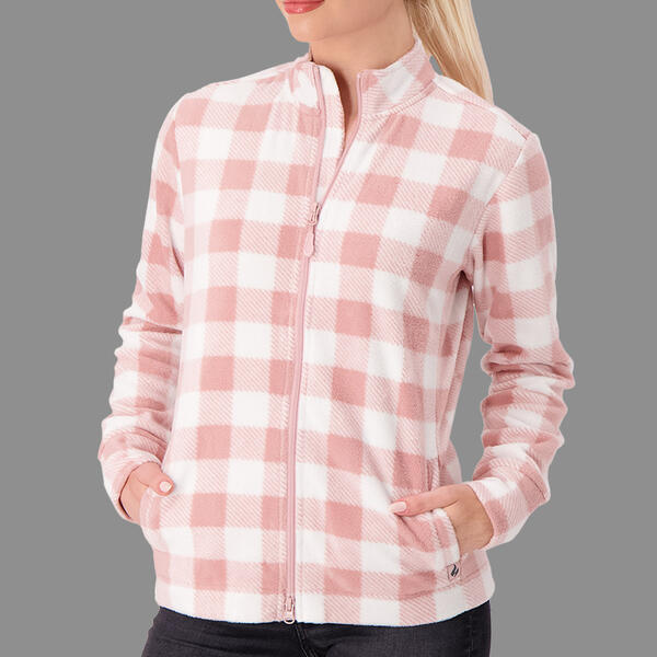 Womens Heat Holders Buffalo Plaid Brushed Fleece Jacket - image 