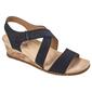 Womens LifeStride Sincere Strappy Wedge Sandals - Black Faux - image 1