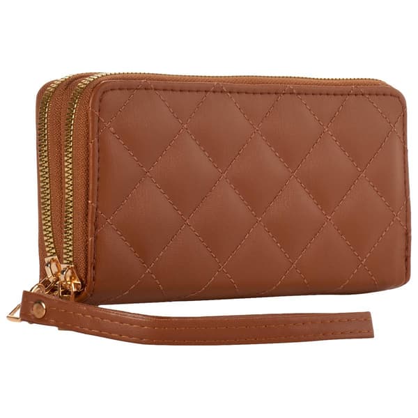 Womens Deluxity Quilted Double Zip Wallet