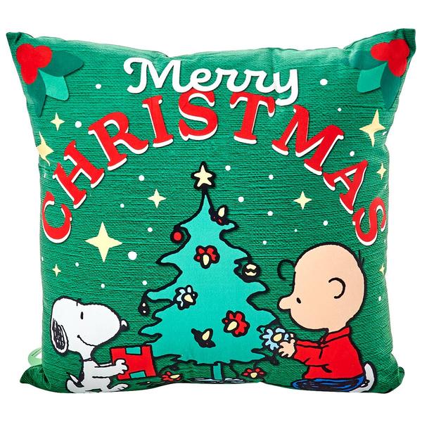 Peanuts(tm) Merry Christmas Gift Giving Decorative Pillow - 18x18 - image 