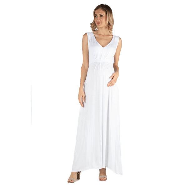 Plus Size 24/7 Comfort Apparel Belted Maternity Maxi Dress - image 