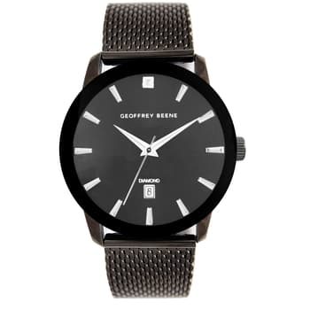 Mens Geoffrey Beene Gunmetal Diamond Accent Watch GBA0001GU