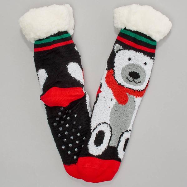 Womens Ella & Joy Christmas Slipper Socks - image 