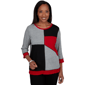 Womens Alfred Dunner Classics_F6 Heathered Colorblock Knit Top - image 1