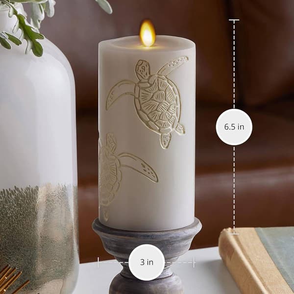 Luminara Turtle Moving Flame Pillar Candle - 3x6.5