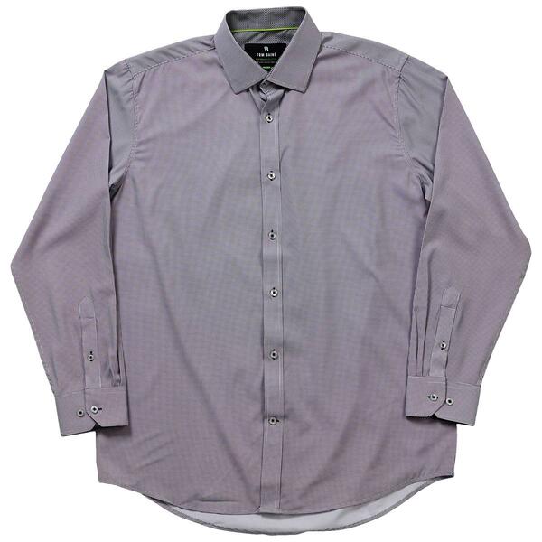 Mens Tom Baine Regular Fit Checkered Dress Shirt - Grey/White - image 