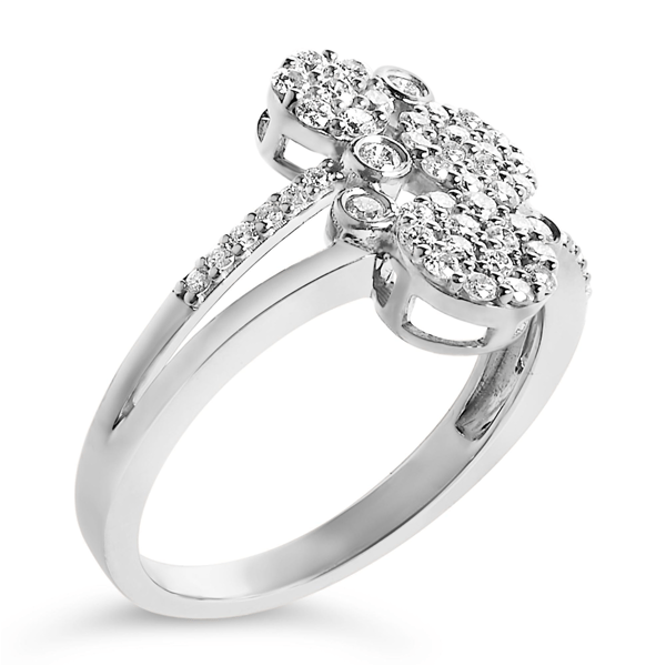 Haus of Brilliance 1/2ctw. Diamond Scatter Composite Bypass Ring