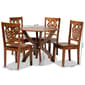 Baxton Studio Wanda Walnut Brown Finished Wood 5pc. Dining Set - image 9