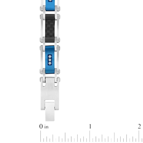 Mens Nova Star&#174; Forged 1/10ctw. Lab Grown Diamond Link Bracelet