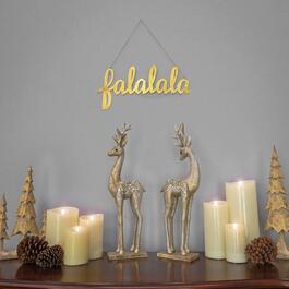 National Tree 19in. "FALALALA" Metal Sign w/ Gold Finish