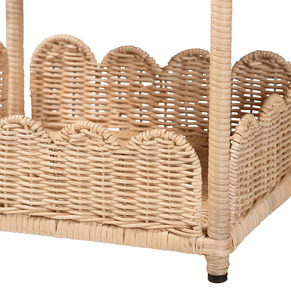 bali & pari Brooks Natural Rattan 3-Tier Storage Shelf