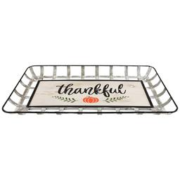 Northlight 24in. Pumpkin "Thankful" Serving Tray Wall Decor