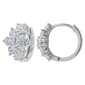 Gianni Argento Cluster Lab Grown White Sapphire Hoop Earrings - image 1