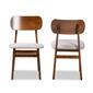 Baxton Studio Euclid Walnut Brown Wood 2pc. Dining Chair Set - image 2