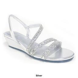 Womens New York Transit Text Exchange Wedge Sandals