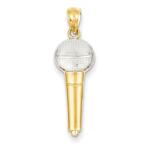 Gold Classics™ 14kt. & Rhodium Microphone Pendant