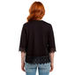 Petite Notations 3/4 Sleeve Scallop Hem Crochet Cardigan - image 2