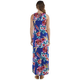 Womens Connected Apparel Sleeveless Floral Keyhole Maxi Dress