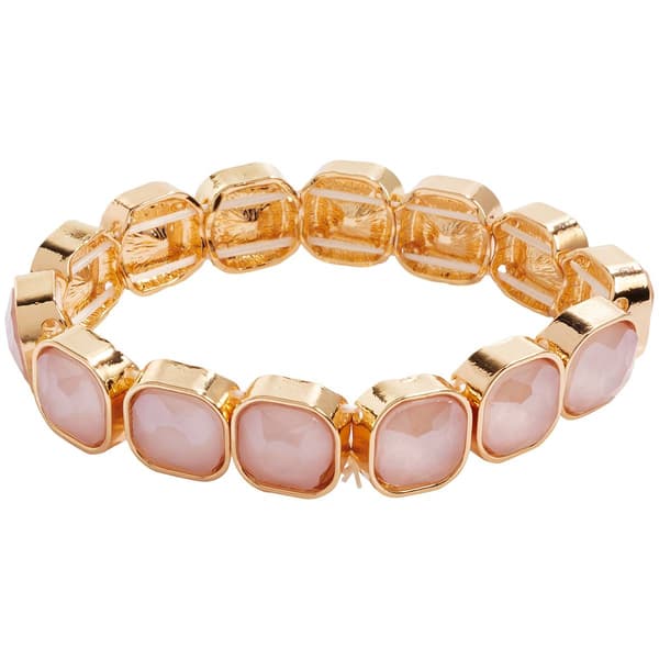 Ashley Cooper(tm) Gold-Tone Coral Glass Stretch Bracelet - image 