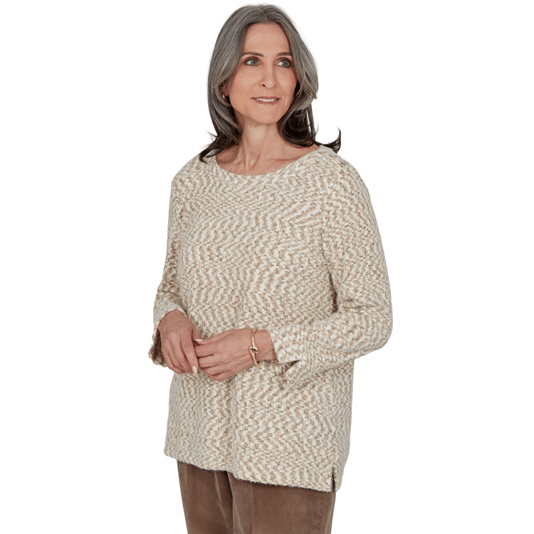 Womens Alfred Dunner Sunset Ridge Space Dye Chenille Sweater