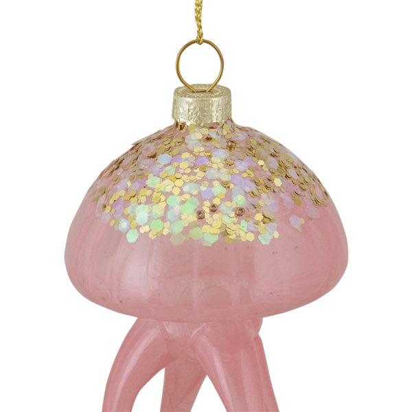 Northlight 4.75in. Transparent Jellyfish Glass Christmas Ornament