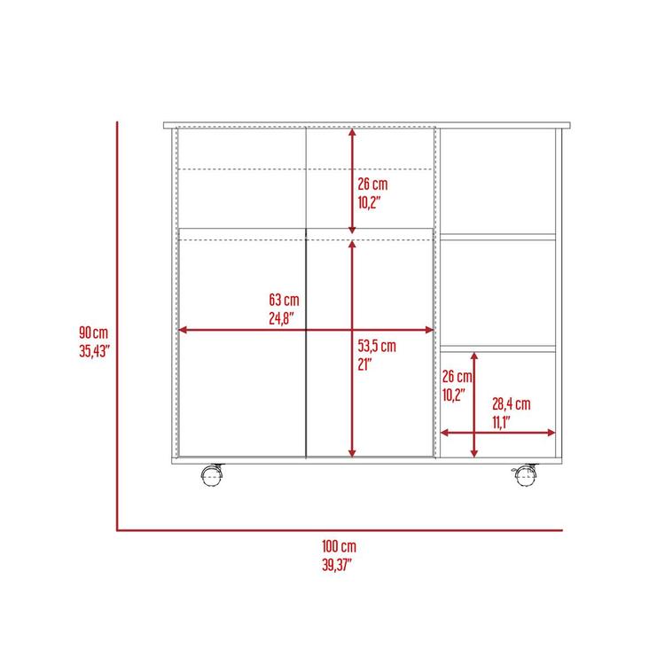 FM FURNITURE Serbia White Kitchen Island