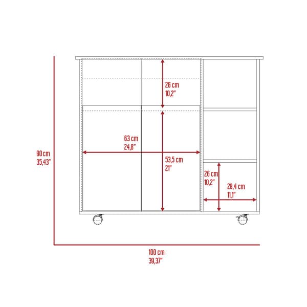 FM FURNITURE Serbia White Kitchen Island