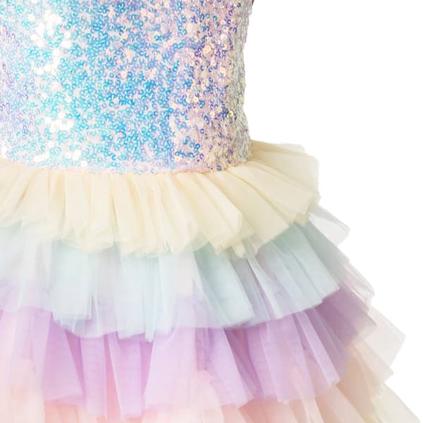 Girls &#40;7-16&#41; Rare Editions Sleeveless Sequin to Ombre Mesh Dress