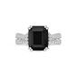 Gemminded Sterling 8mm Cushion Onyx & White Topaz Statement Ring - image 3