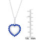 Gianni Argento Lab Created Blue Spinel & Sapphire Heart Pendant - image 2