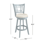 HH2 Home Fairfox Blue Wood Bar Height Swivel Stool - image 6