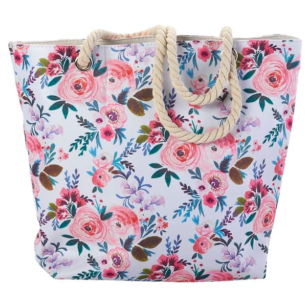 Renshun Canvas Floral Tote - Ivory