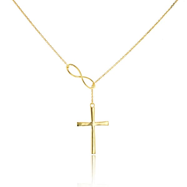 Gold Classics&#40;tm&#41; 10kt. Gold Cross Infinity Symbol Necklace - image 