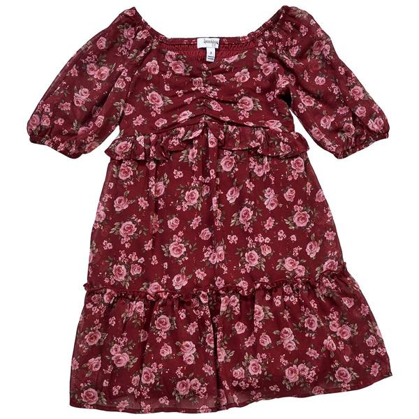 Girls (7-16) Speechless(R) Puff Sleeve Floral Cinched Front Dress