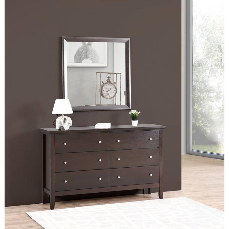 Passion Furniture Classic Square Framed Dresser Mirror - 36x36