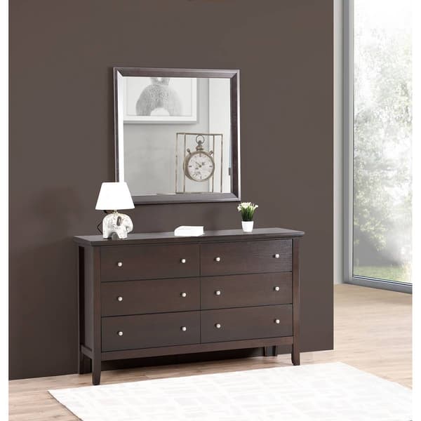 Passion Furniture Classic Square Framed Dresser Mirror - 36x36