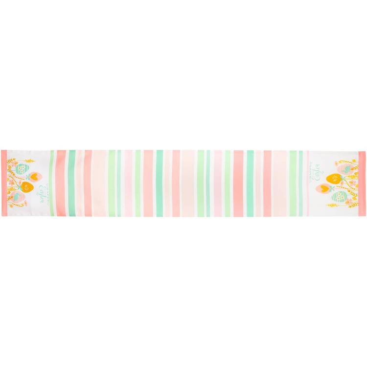 Northlight Seasonal Pastel Happy Easter Striped Table Runner