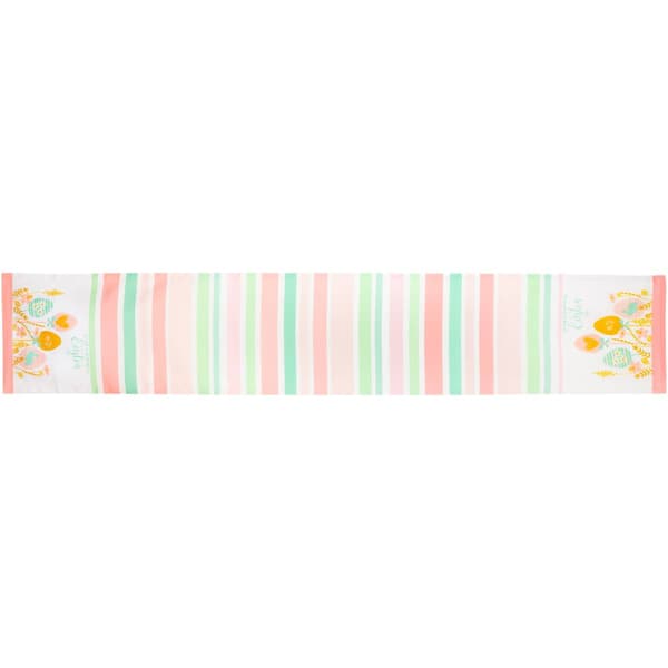 Northlight Seasonal Pastel Happy Easter Striped Table Runner