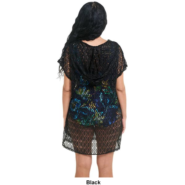 Plus Size Cover Me Crochet Hooded Tunic Swim Cover Ups
