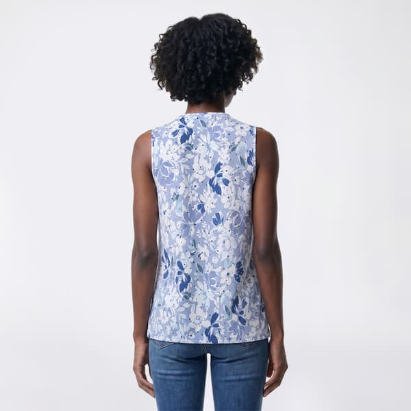 Womens Emily Daniels Sleeveless Floral Disco Foil Dot Blouse