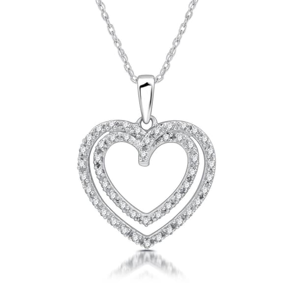 Nova Star&#40;R&#41; Lab Grown Diamond Double Intertwined Hearts Pendant - image 