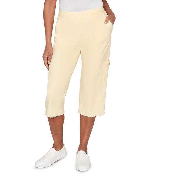 Petite Alfred Dunner Out Of The Blue Wide Leg Cargo Capris - image 