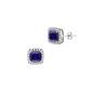 Gemstone Classics&#40;tm&#41; Silver Created Blue Sapphire Stud Earrings - image 1